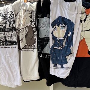 Teens Anime Graphic T-Shirt — Black  & White